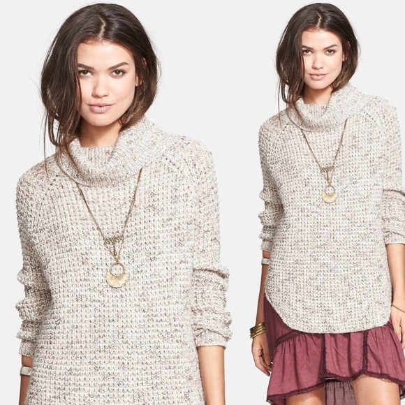 Free People Sweaters - Free People | Cowlneck Chunky Cream Sweater S
